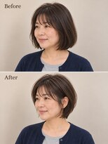 aptas 青山/表参道 白髪染め/白髪ぼかしハイライト/ボリュームアップエクステ&nbsp;表参道/青山/40代/ボブ
