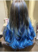 【リアリス・フレーゼ】グラデーションカラー毛先ブルー