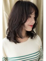 カバーヘア ブリス 北浦和(COVER HAIR bliss)&nbsp;チャコールグレー黒髪くせ毛風カールTa2北浦和20代30代40代