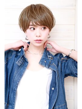 オーシャン(Ocean) [OCEAN Hair&Life藤原純] グレーベージュ分け目なしショート☆