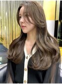 レイヤーカット 韓国ヘア グレージュ 20代/30代/40代/50代