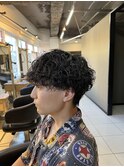 波巻きスパイラルパーマ　波巻きパーマ　メンズパーマ