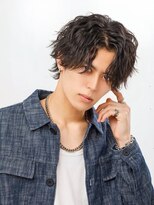 コア 新宿(CORE)&nbsp;波巻きパーマセンターパートツーブロックコンマバング韓国黒髪