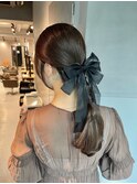 【タイトポニーテール】/結婚式/二次会/同窓会/銀座/ヘアセット