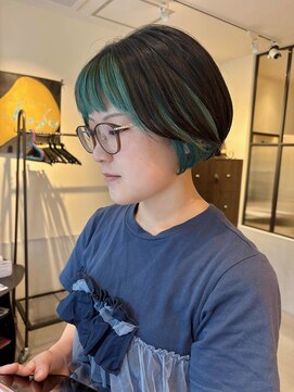 カグヤヒメ ドゥイ(kaguyahime doui) 10代20代30代 ターコイズブルー フェイスフレーミング