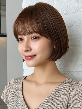 ロティー(loty) 丸みボブ ミニボブ 前髪 ひし形ショート ブラウン 20代30代