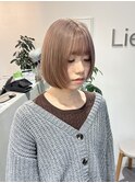 ミルクティーベージュ/ブリーチカラー/レイヤーボブ/タイトボブ