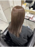 黒髪クラゲヘアーオリーブグレー小顔ココアベージュ