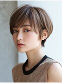前髪顔まわりカット/外ハネボブ/丸みボブ/ショートボブ