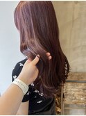 レッドカラー ブリーチなし チェリーレッド ロング 大須