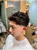 MEN’S HAIR/サーフカール/刈り上げセンターパート/<理容室>