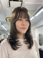 アオ(AO。)&nbsp;顔周りレイヤー/レイヤーカット/オリーブベージュ/オリーブ