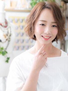 カバーヘア ブリス 大宮西口(COVER HAIR bliss) アシンメトリーオレンジカラー前下がりボブc3大宮!