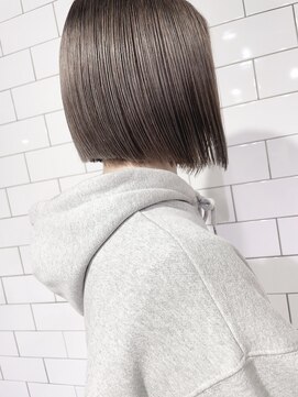 ブルー(BLUE) 《Blue》#ラベンダーグレージュ#ケアブリーチ#ミニボブ