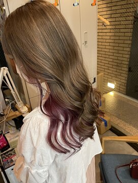 ラフ 難波店(LAFF) #似合わせカット#アースカラー#くびれヘア#デザインカラー