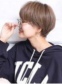 大人可愛い小顔美髪ツヤ髪くすみブラウンマッシュショートA5