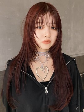 ボコカ(bococa) 【macana指名】ブリーチなし　暖色　ワインレッド　ダブルカラー