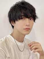 フイ 新宿3丁目(Hui)&nbsp;フェザーパーマ/グレーブルーカラー/刈り上げショートパンク