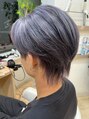 エムスリーヘアー イオンマリンピア店(MIII HAIR)&nbsp;センターパートウルフ　ハイトーンカラー　ケアブリーチ