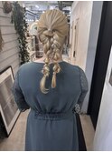 【杏実】ツインポニー　結婚式ヘア　パーティーヘア