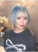 抜きっぱなし×水色 アンブレラカラー