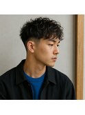 大人メンズツーブロックニュアンスパーマ 20代 30代 40代 50代