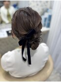シニヨン／結婚式／お呼ばれヘア／二次会へア／ミディアム