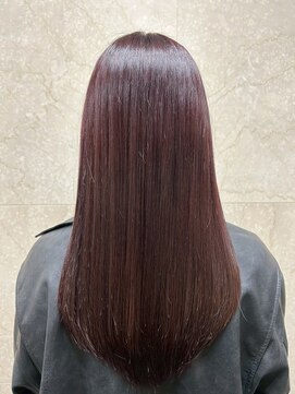 艶レッドブラウンロング