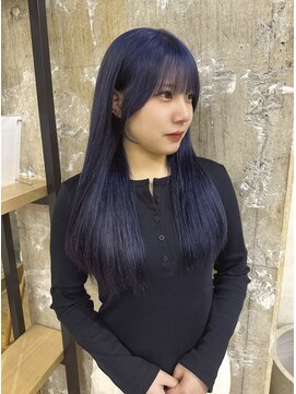 ネイビーブルー / ブリーチカラー 