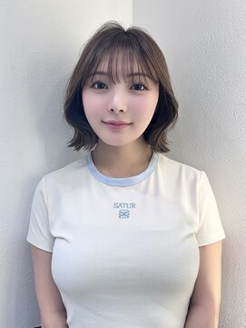 暗髪×韓国風くびれボブ[髪質改善/レイヤーボブ/10代20代30代]