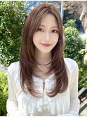 レイヤーカット 小顔 2wayバング 前髪 ロングレイヤー
