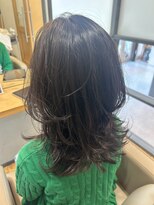 ヘア ルーナ バイ アプリーレ(hair lune by Aprire) 大人可愛いくびれバタフライカット×ナチュラルブラウン艶カラー