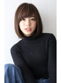 大人可愛い斜め前髪ボブ