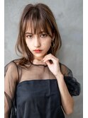 大人かわいいヘルシーレイヤーロブ×グレージュ