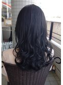 暗髪ロングレイヤーアッシュグレージュブルーベージュ