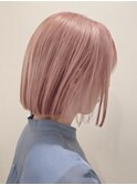 ピンクベージュカラー&タッセルカット