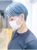 アイスブルーコンパクトショート_切りっぱなしボブ_ba356951