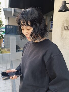 ウッド(uood) 【uood】暗髪×ボブ×パーマ