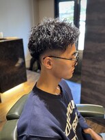 エクファフォーメン(EX-FA FOR MEN)&nbsp;短髪ツイスト 滋賀/瀬田/ウルフ/アッシュブラック/カルマパーマ