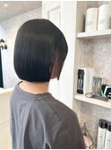 福山美容室Caary 切りっぱなし内巻きボブ透明感ツヤツヤ10代20代