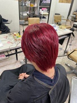 アジールヘア 所沢プロペ通り店(agir hair) レッドハンサムショート前髪イメチェンケアブリーチ所沢練馬韓国