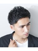 短髪パーマアップバンクビジネス爽やかショート黒髪