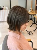 ボブ/ショートボブ/ハイライト/20代/30代/大人女性/白髪ぼかし