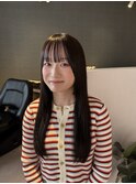 髪質改善ストレート/前髪カット/黒髪/グレージュカラー