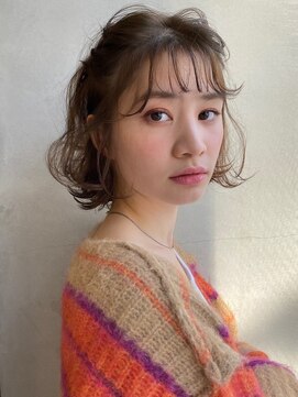 アイビー 吉祥寺(aivee) ショートボブ×ゆるアレンジ×ハーフアップ×アッシュベージュ