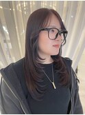 【大人セクシーな雰囲気】シャギーレイヤー×ワインレッドカラー