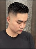 20代30代◎好印象フェードバーバースタイル×ビジネス短髪