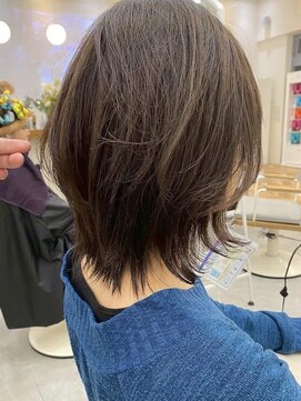 ロミー 本厚木(ROMMY.) こなれミディ◎くびれウルフレイヤーカット◎ヘーゼルグレージュ