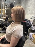 那覇美容室/おもろまち美容室/シナモンベージュ/ミニボブ/ボブ