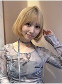 くびレイヤーボブルフネビージュ小顔ワンレンこなれミディ